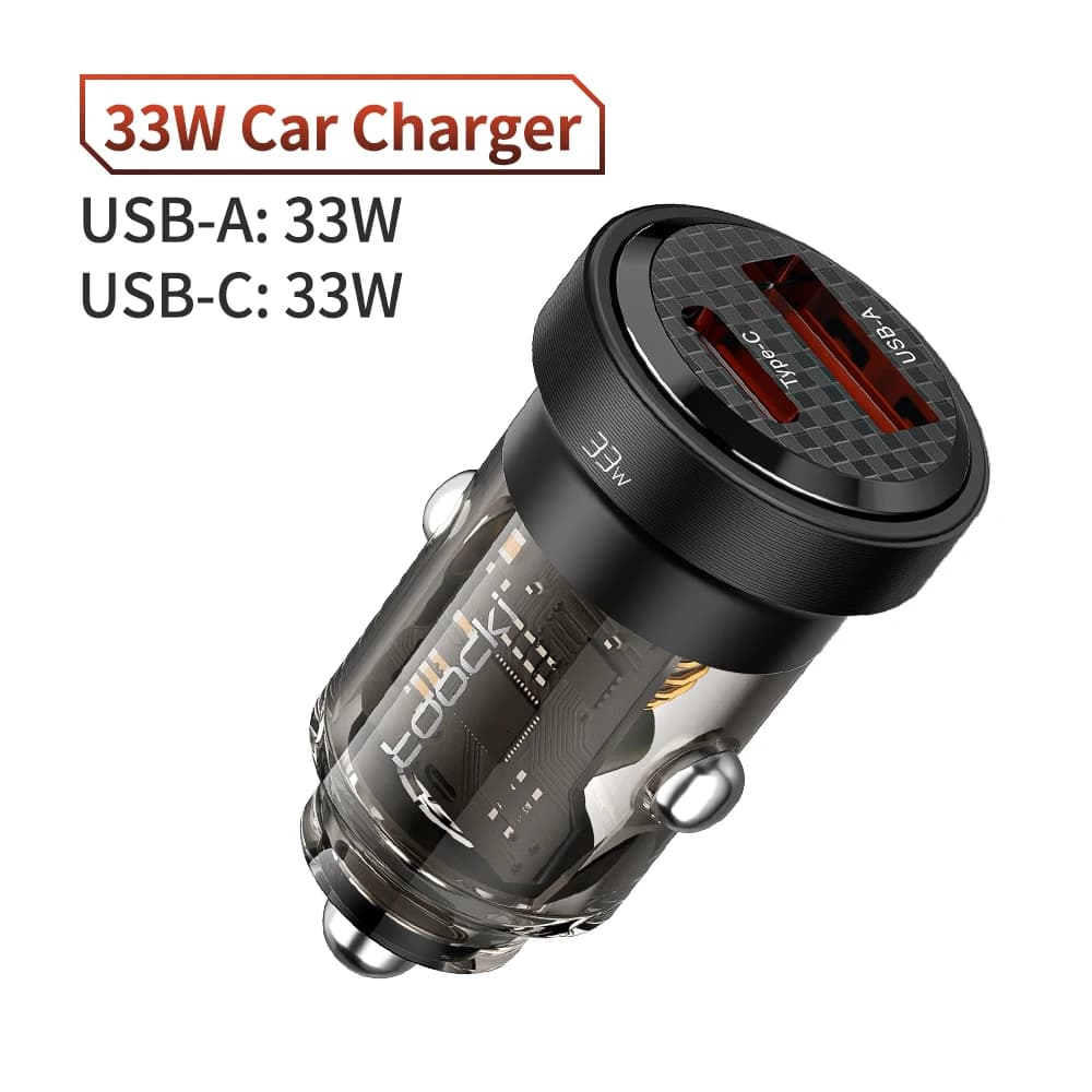 Toocki-Chargeur de voiture USB PD, 33W, Charge rapide pour iPhone 15, 14, 13, 12, 11 Pro Max, Samsun