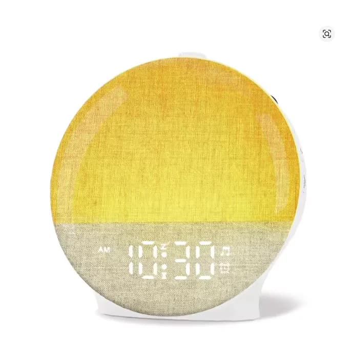 Réveil lumineux, machine à bruit blanc avec haut-parleur Bluetooth, veilleuse à intensité réglable p