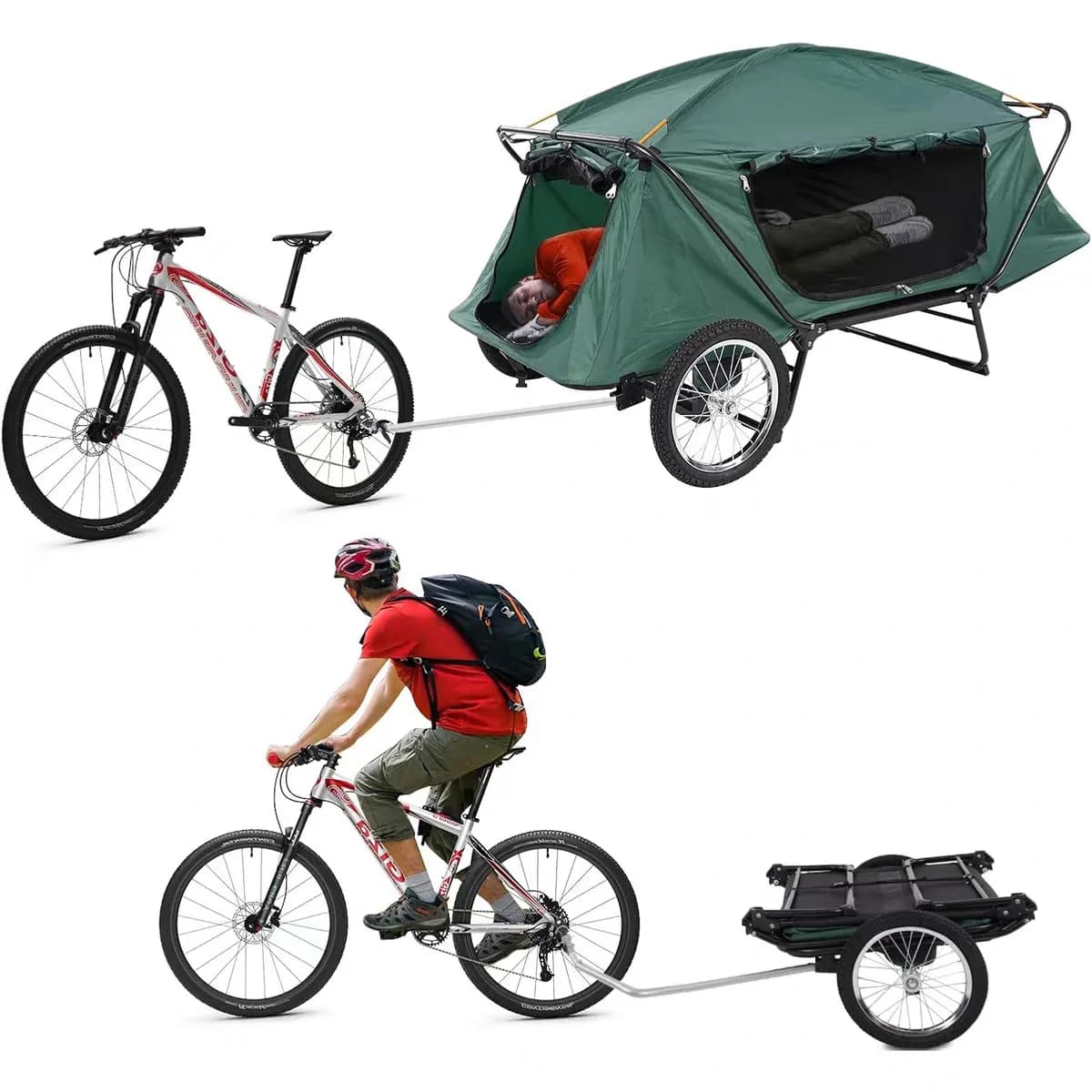 Remorque de camping pour vélo électrique et VTT, véhicule de camping extérieur, équipement de cyclis