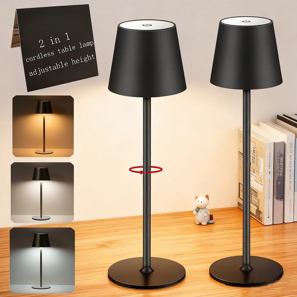 Lampes de Table sans fil lampe Rechargeable USB 3 couleurs gradation simplicité lampe de bureau à pi