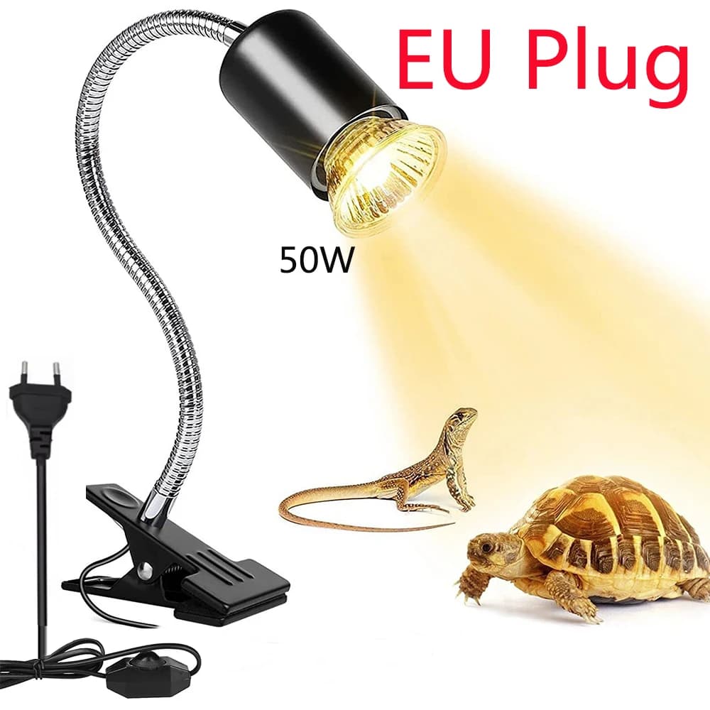 Lampe chauffante pour reptiles 50W UVA UVB, Spot rotatif, simulation de lumière du soleil pour tortu