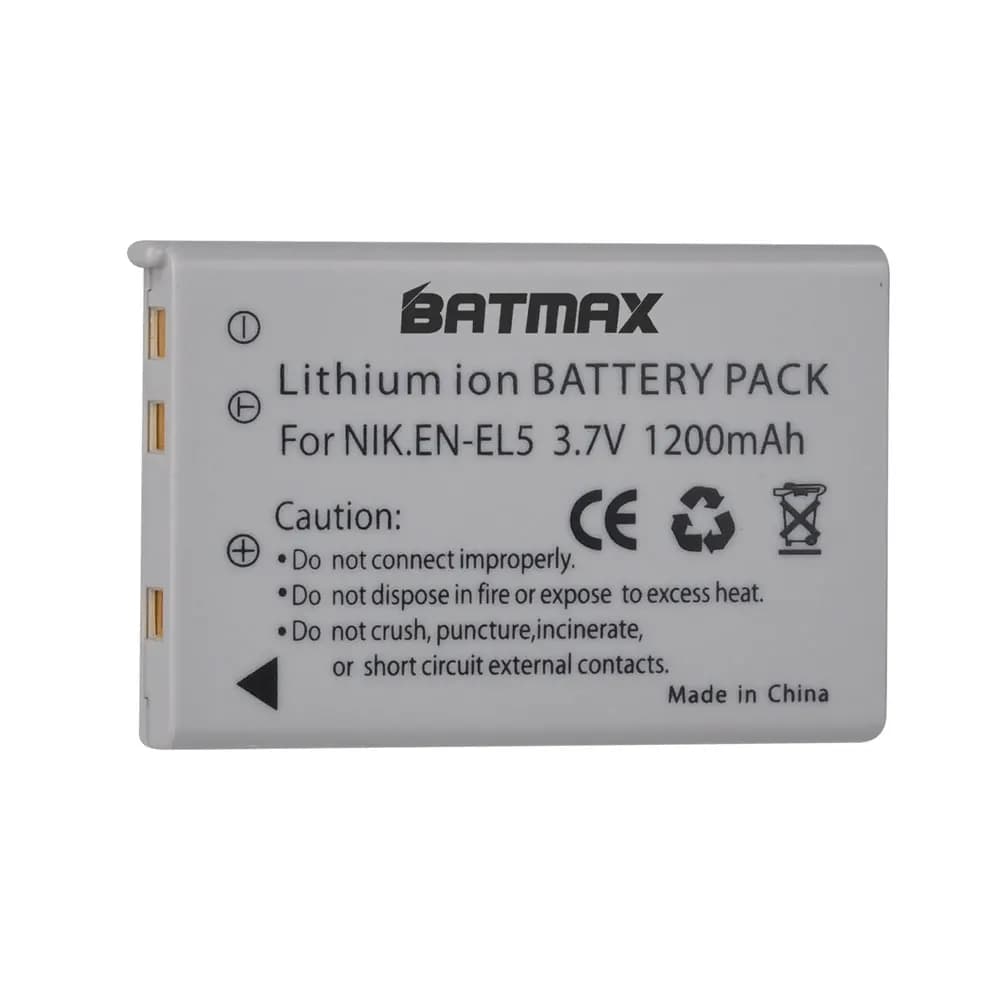 Batmax EN-EL5 EN EL5 EL5 Li-ion batterie Rechargeable + double chargeur USB pour appareil photo Niko
