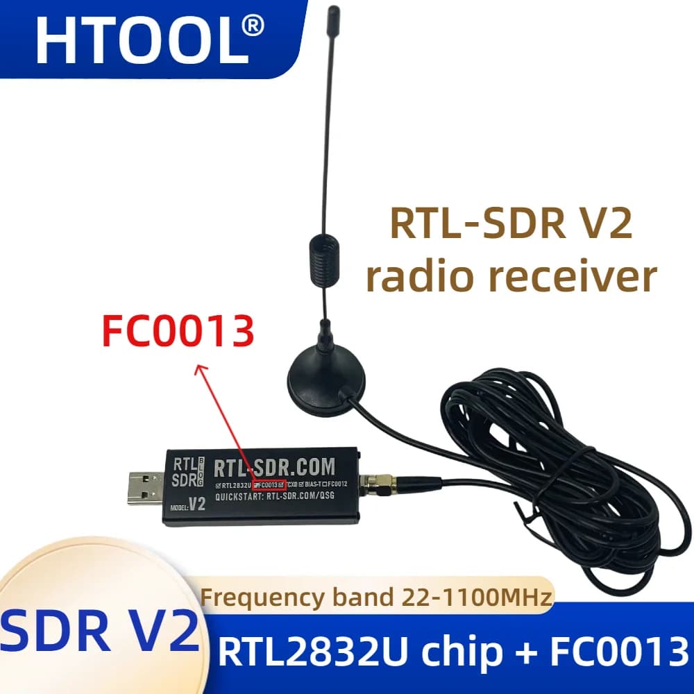 Récepteur radio SDR RTL2832U RTL-SDR avec tuner FC0013, bande 22-1100 MHz
