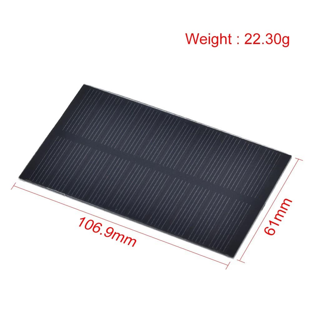 Panneau solaire monocristallin 1W 5V, panneau de production d'énergie, 107x61x2MM, panneau solaire e