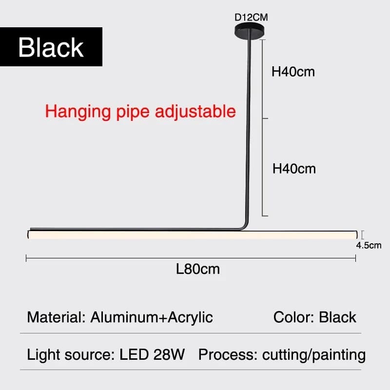 Memphis Simplicity Creative Lustre – lampes suspendues LED à tube long brillant, lampes d'intérieur