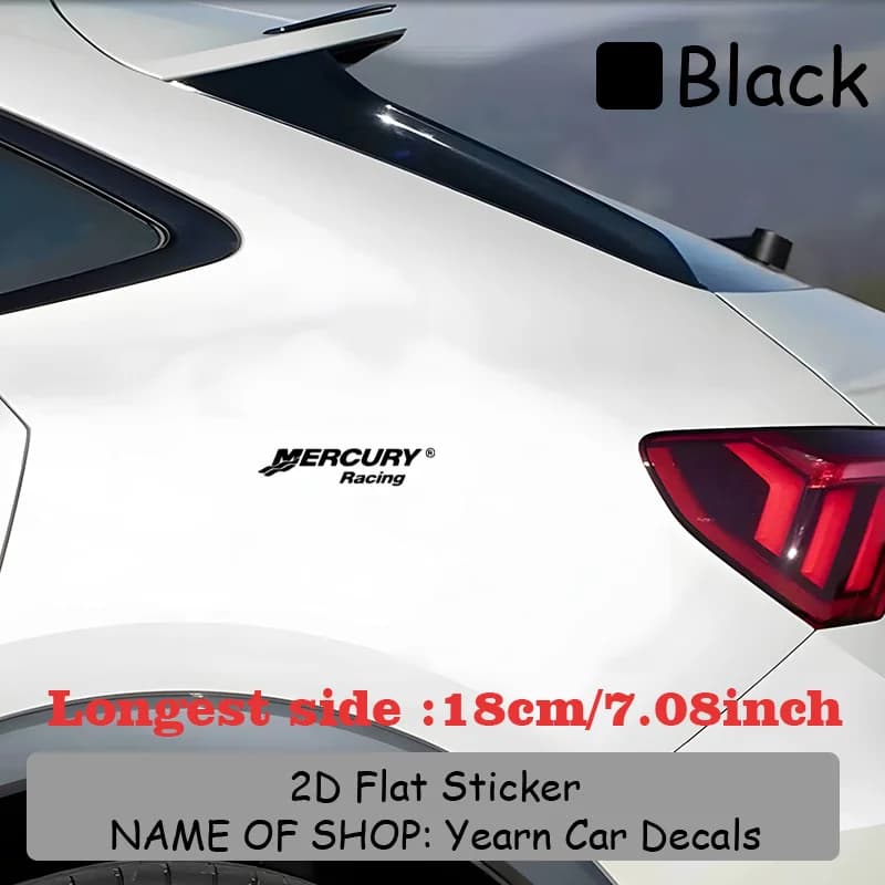 Autocollant en vinyle transparent avec logo MERCURY Racing, adapté aux automobiles, bateaux, modific
