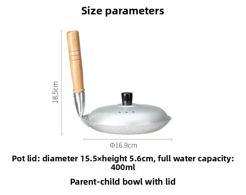 Poêle à frire à manche droit de cuisine japonaise avec couvercle, marmite donburi parent-enfant, bol