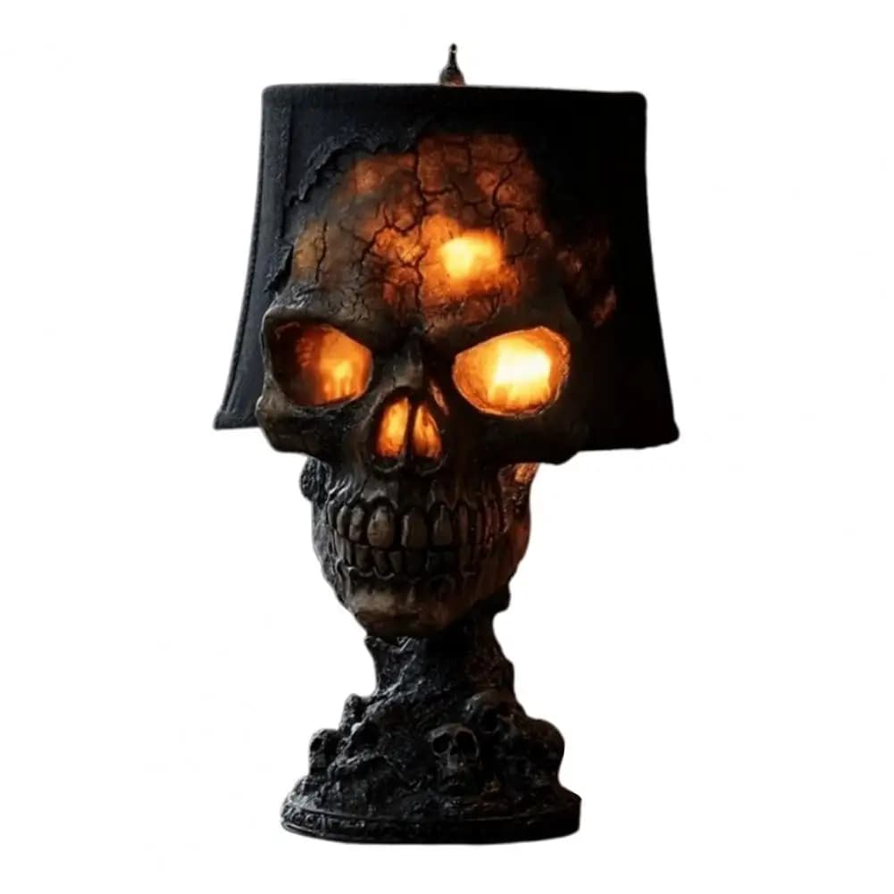 Lampe de bureau Lampe de crâne d'Halloween Lampe de bureau de crâne avec lumière LED effrayante pour