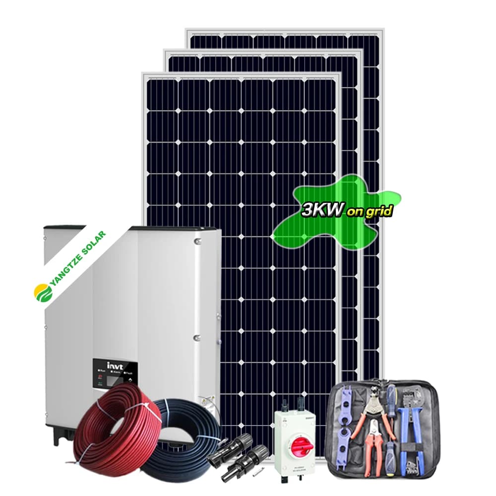 Système solaire photovoltaïque haute efficacité avec garantie de 10 ans, 3 unités connectées au rése