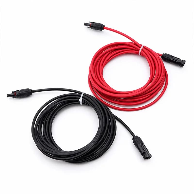 Câble d'extension solaire 1 2 3 5 10M 2.5 4 6mm² Câble PV - Connecteurs à double extrémité Rouge Noi