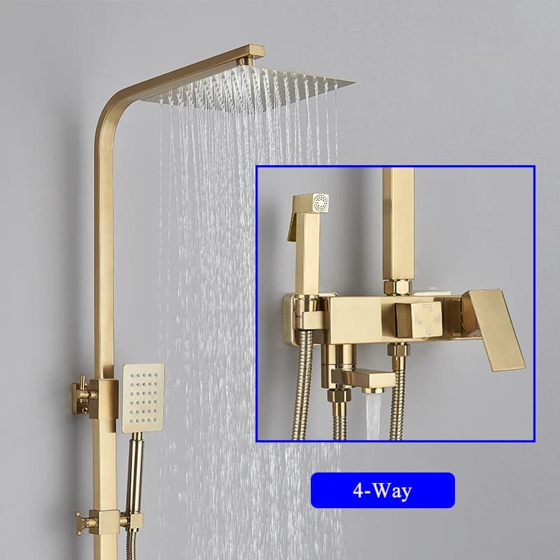 Robinets de douche en laiton, mélangeur de douche de salle de bains, grue, robinet de Bidet, ensembl