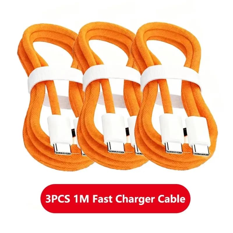 Lot de 3 câbles USB-C vers USB-C 240W pour charge rapide, compatibles avec iPhone 17, 16, 15, Samsun