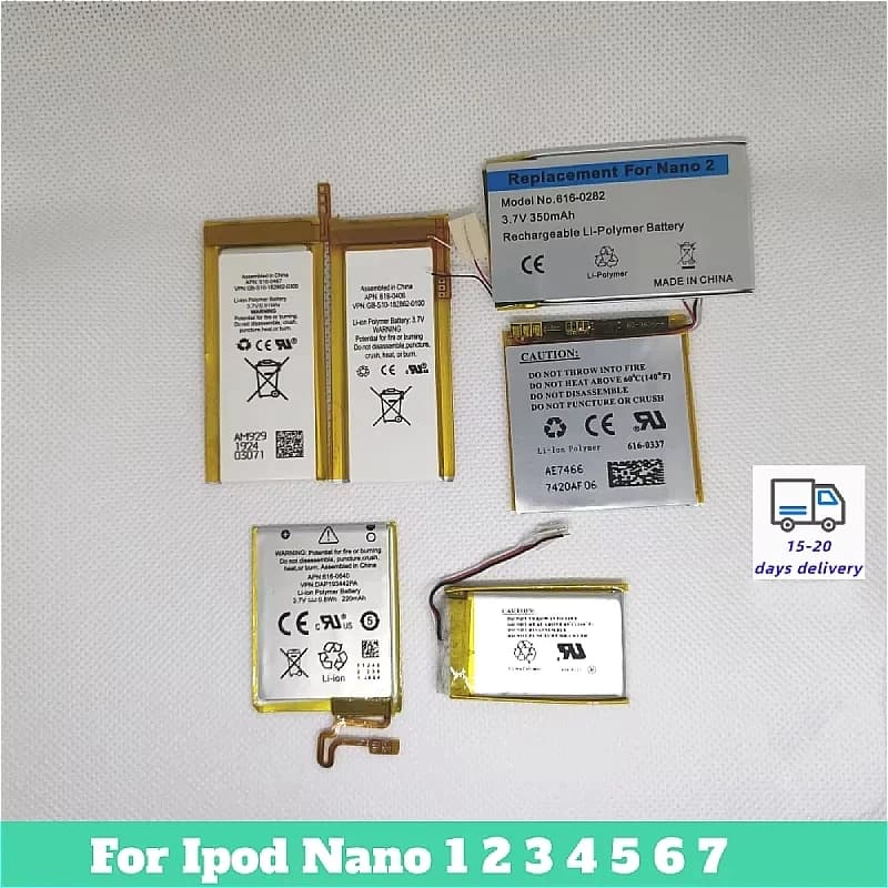Batterie de remplacement pour iPod Nano 1ère, 2ème, 3ème, 4ème, 5ème, 6ème, 7ème génération - Livrai