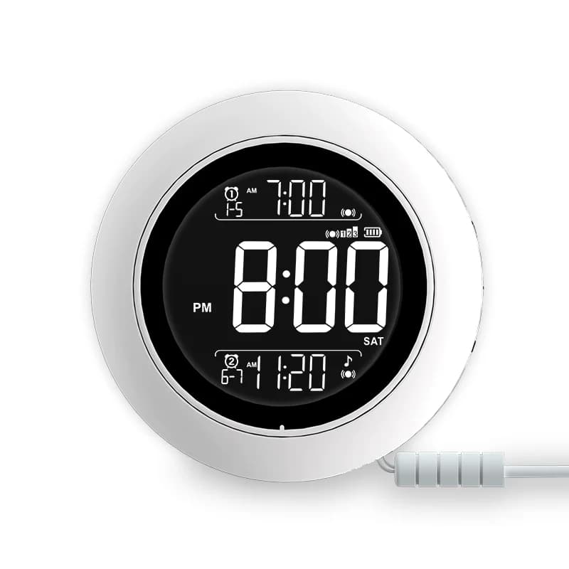 Réveil à vibrations pour table de chevet, fonction snooze portable, horloge numérique, 4 réglages d'