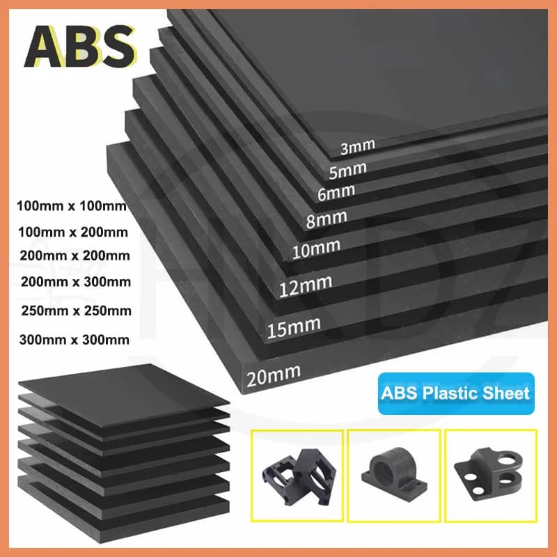 Plaque en plastique ABS noir pour le bricolage, plaque de thermoformage, panneau en plastique pour p