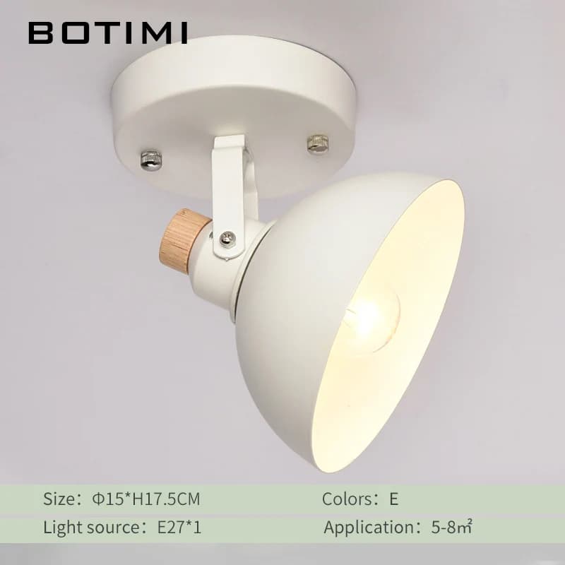 BOTIMI nouvelle applique murale LED applique murale en bois réglable Luminaira abat-jour en métal la