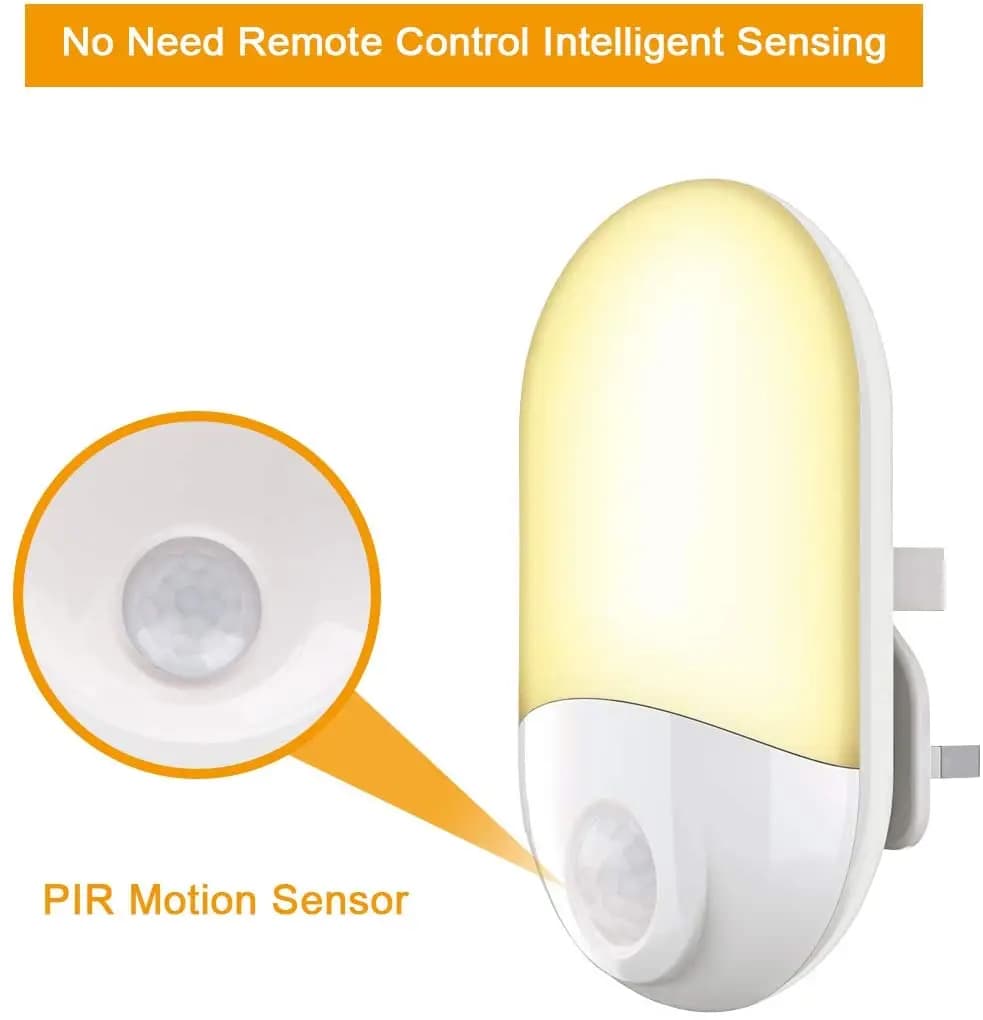 Lampe de chevet US EU UK Plug LED PIR capteur de mouvement veilleuse intelligente pour salle de bain