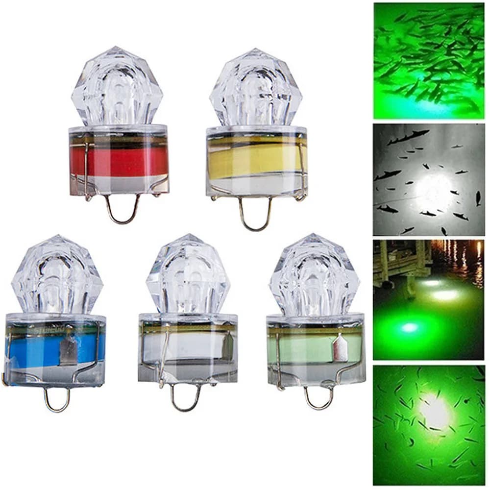 Lampe de pêche LED sous-marine en forme de diamant, Flash pour attirer les calmares, leurre, outils de pêche