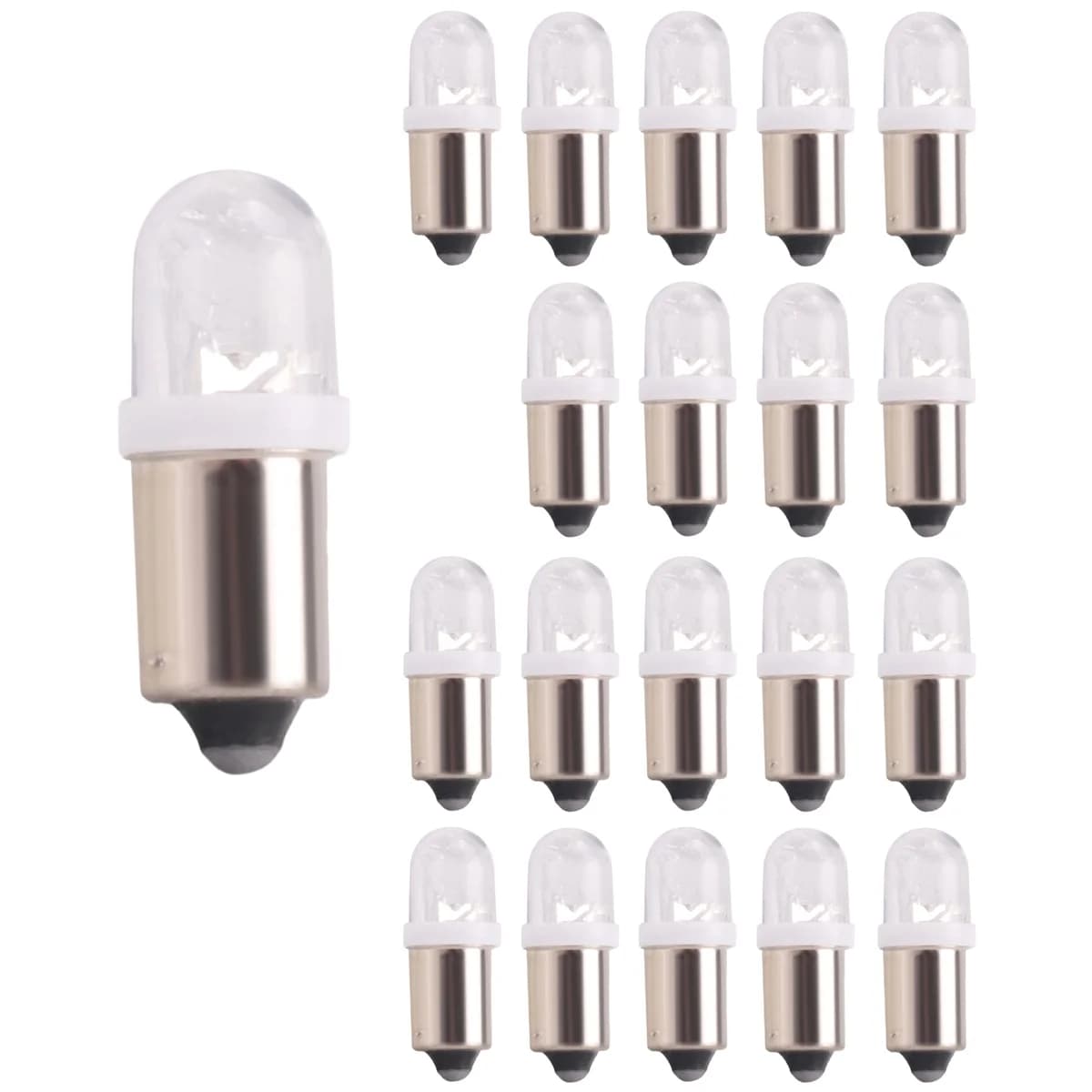 Ampoules LED à baïonnette pour lampe de carte de voiture, blanc, 12V, BA9S 1895 H6W 53 57, 20 pièces