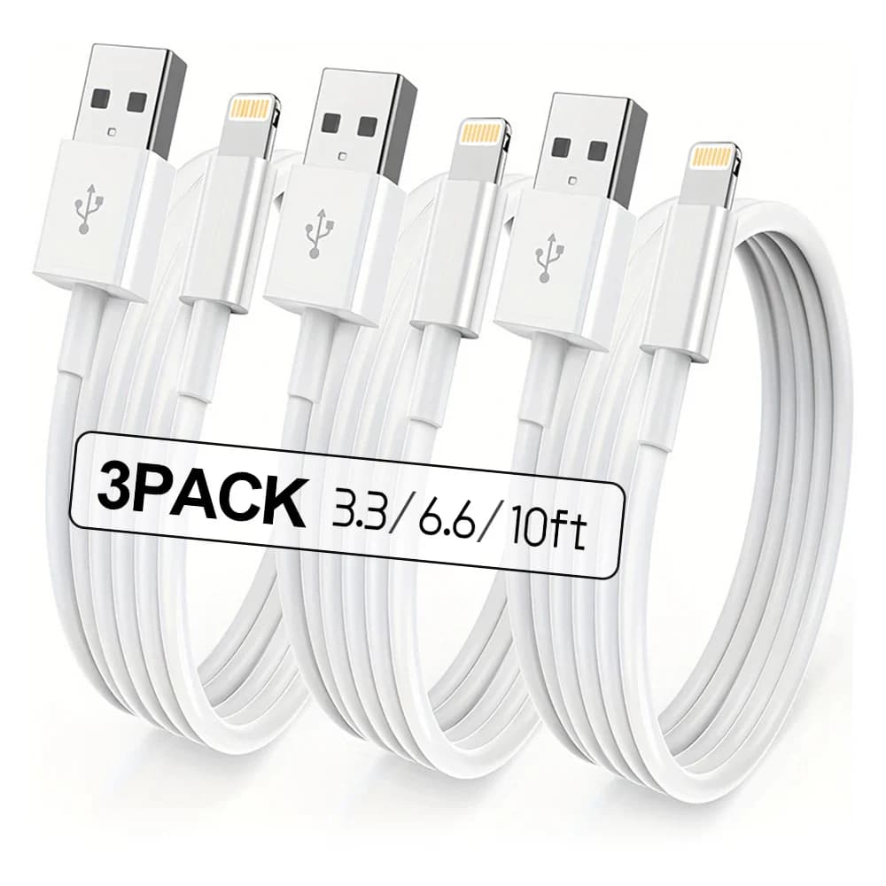 Câble de chargeur certifié MFI adapté pour iPhone 10 pieds Câble de données USB vers Lightning adapté pour iPhone 14 13 12 11 XS XR X 7 6