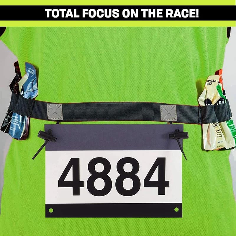 Ceinture porte-dossard pour course en plein air, triathlon, marathon, cyclisme, fitness et autres sports