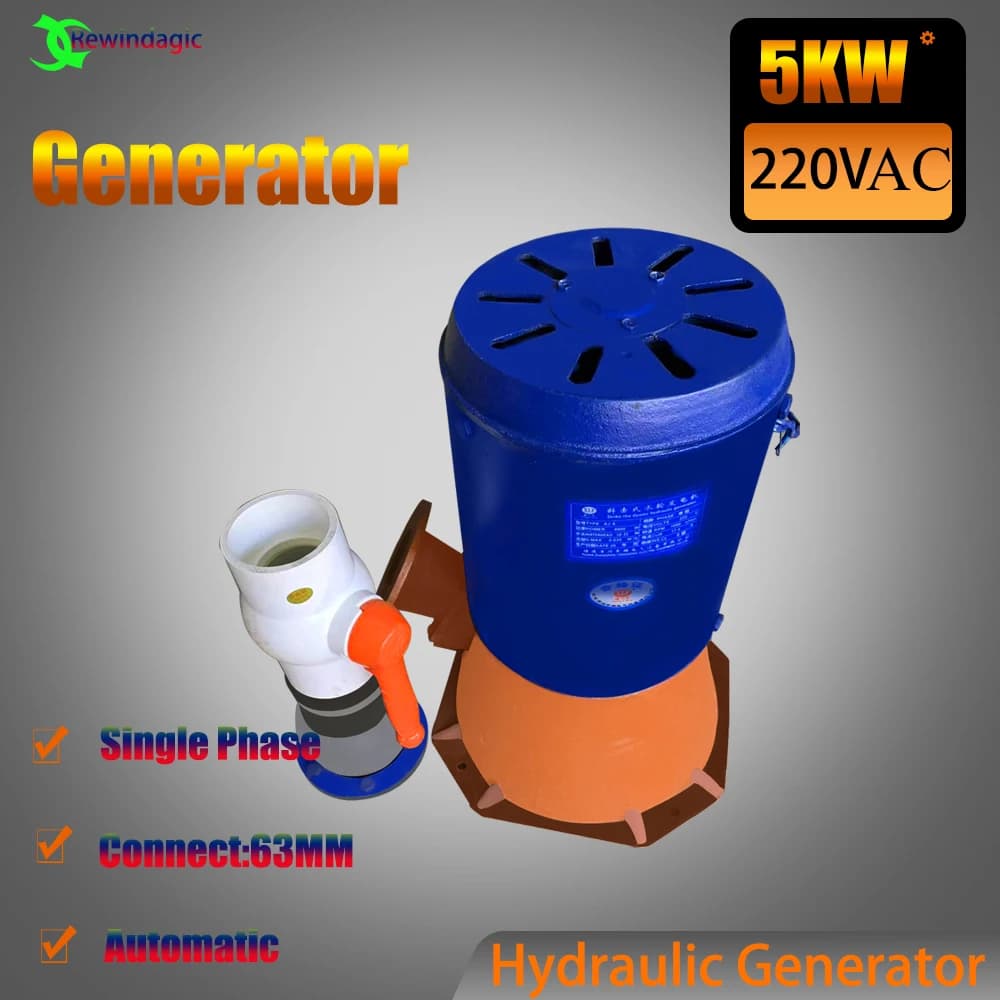 Turbine à eau électrique 220V, 3kW, 5kW, 10kW, générateur d'énergie dermatpower, éclairage, charge 5000W