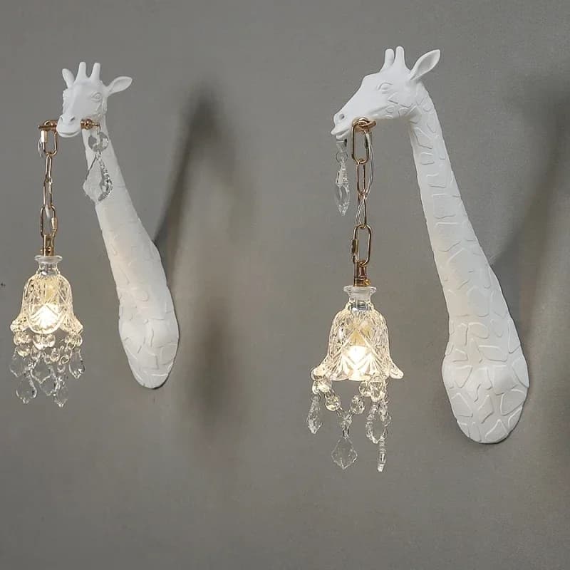 Nordique nouvelle résine girafe mur LED lumière chambre tête de lit couloir étude lampe G9 ampoules hôtel salon atmosphère décor éclairage