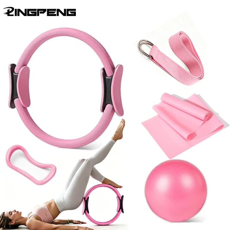 Ensemble de 5 anneaux de Pilates - Équipement de gym à domicile pour la musculation, le tonification et les étirements Accessoires de yoga