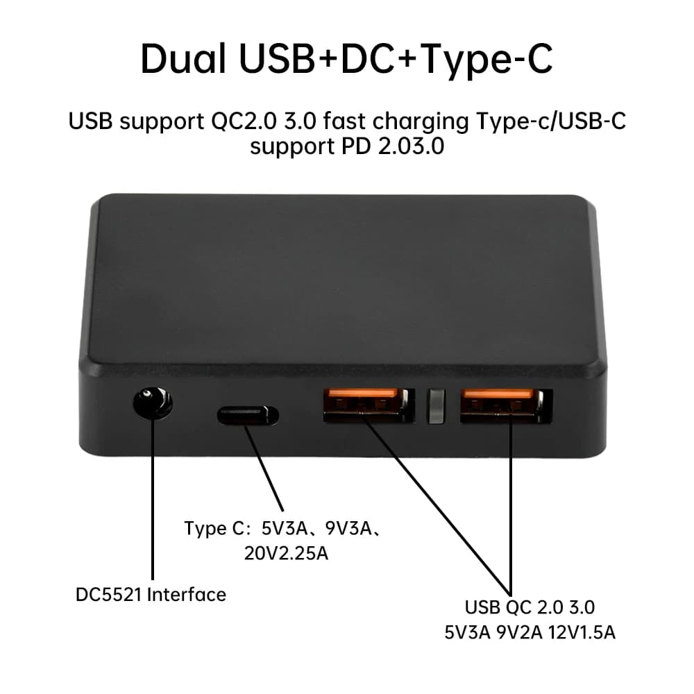 Module de chargeur DIY double USB Type-C avec contrôleur solaire QC2.0 3.0 PD 2.0 3.0 et stabilisateur de panneau solaire à charge rapide