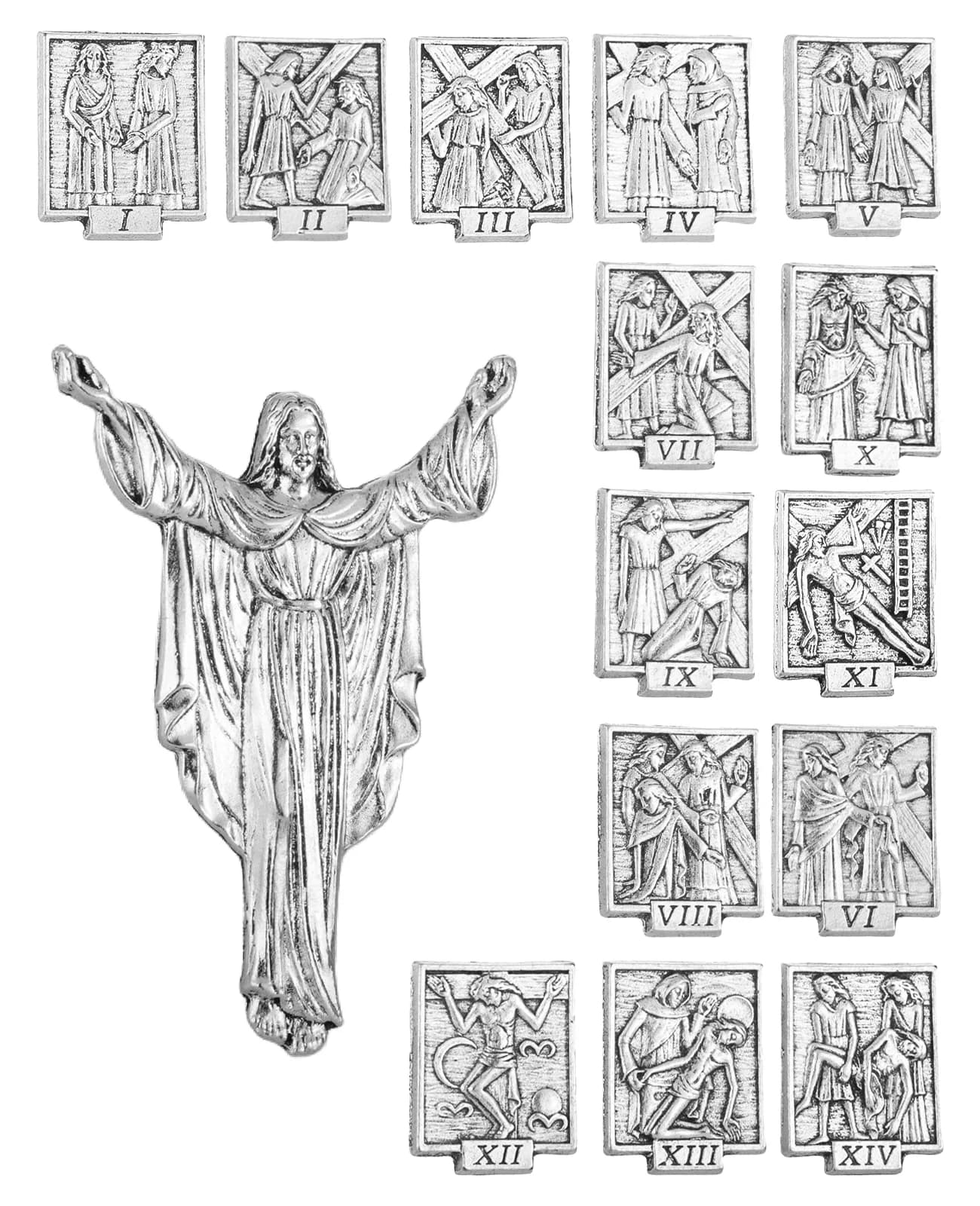 Diyalo – ornement mural de Table fait à la main, 14 Stations de la croix et du Christ jésus, accessoires pour pièces de fabrication de bijoux à faire soi-même