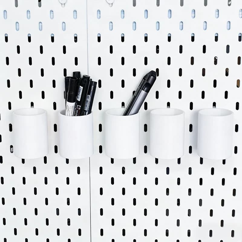 Boîte de rangement circulaire en plastique, 1 pièce, panneau perforé mural, seau cylindrique, boîte d'organisation pour ateliers, maisons et bureaux