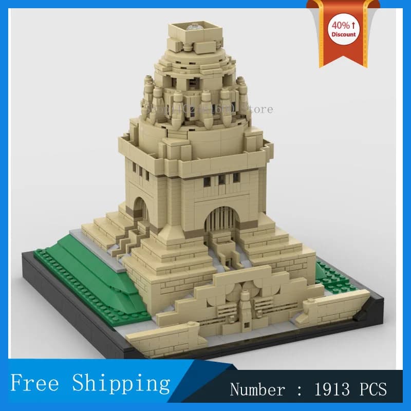 MOC City Monument 1:800 Modèle de construction en blocs, Statue à assembler, Église 1:400, Scène de rue architecturale, Jouets de collection, Cadeaux