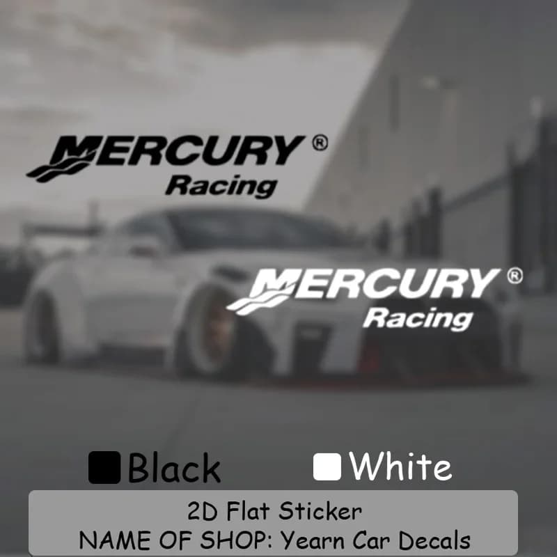 Autocollant en vinyle transparent avec logo MERCURY Racing, adapté aux automobiles, bateaux, modification extérieure DIY