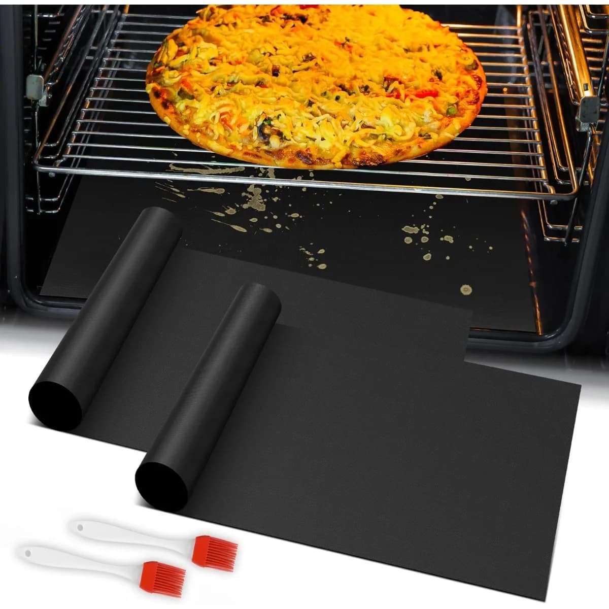 Revêtement de four pour le fond du four, doublures de four robustes pour cuisinière électrique, Protection de Surface de cuisinière résistante à la chaleur, réutilisable