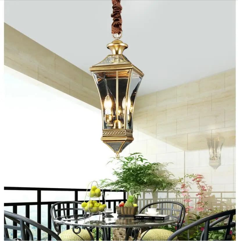 Lampe à suspension en verre de cuivre couloir allée Restaurant Bar boutique cylindre soudure cage à oiseaux lampe suspendue D21cm H61cm bougie E14 lampe