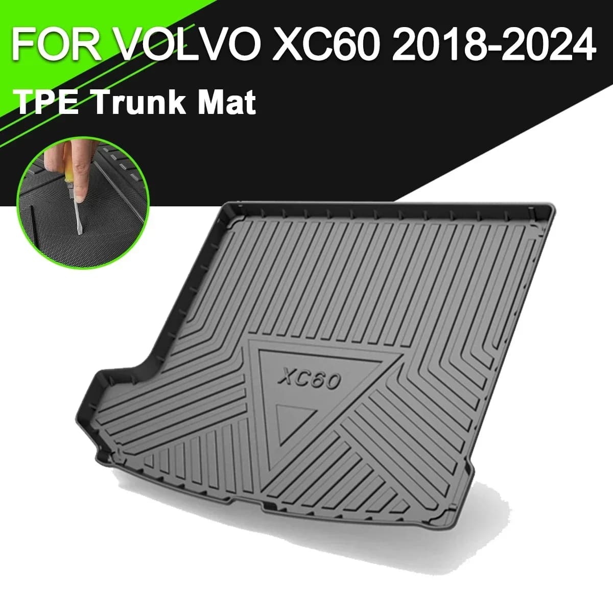 Tapis de couverture de coffre arrière de voiture, antidérapant, imperméable, en caoutchouc, doublure de chargement TPE, accessoires pour Volvo S60 S80 S90 V40 V60 V90 XC40 XC60 XC90