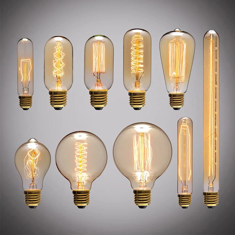 Ampoule Edison rétro E27 40W 220V A60 ST64 G80 G95 T45
