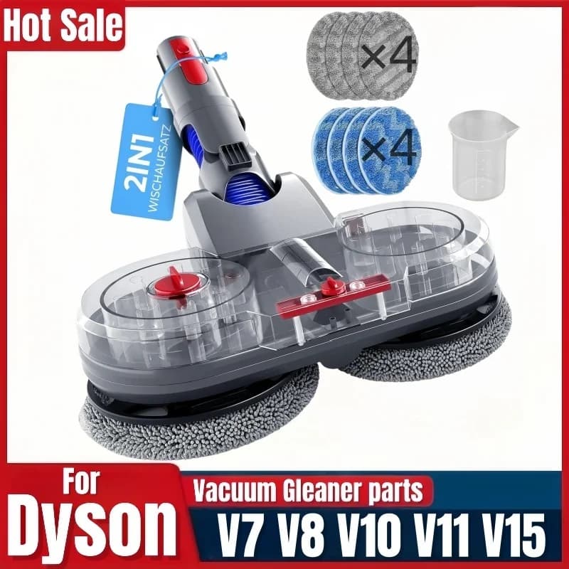 Accessoires pour aspirateur Dyson V7/V8/V10/V11/V15/SV25, fixation de vadrouille, vadrouille avec réservoir d'eau et 8 vadrouilles lavables