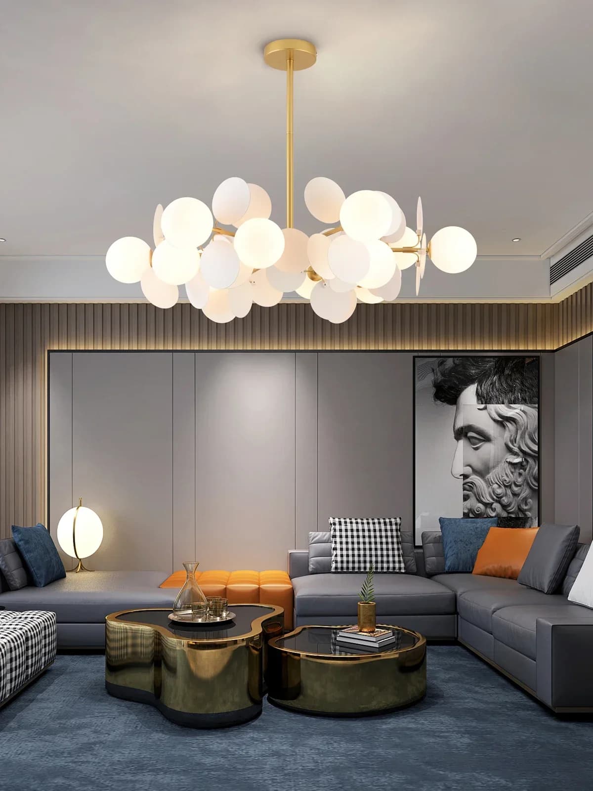 Lustre coloré Suspension Lustre luxe plafond suspendu Suspension pour chambre salle à manger salon cuisine