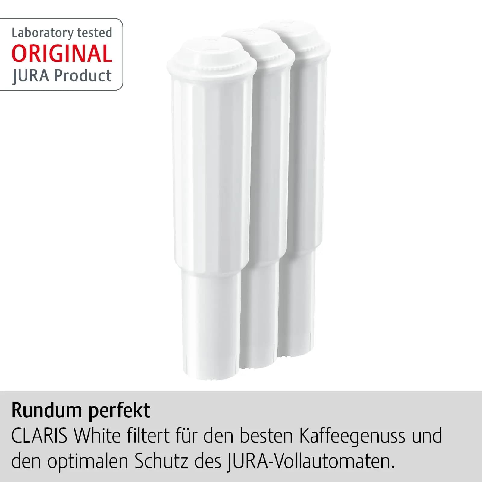 JURA - CLARIS Cartouche filtrante blanche contre les dépôts à l'échelle de lime - Hygiène certifiée APIV - Pack de 3 - 68739
