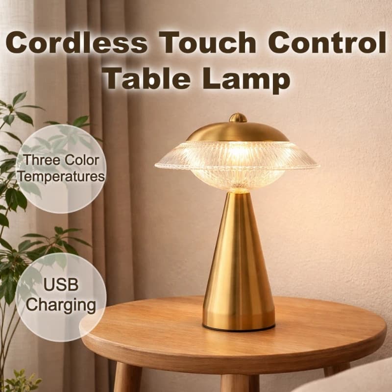 Lampe de table élégante en forme de champignon, lampe de bureau en acrylique pour chambre à coucher, lumière d'ambiance décorative et originale