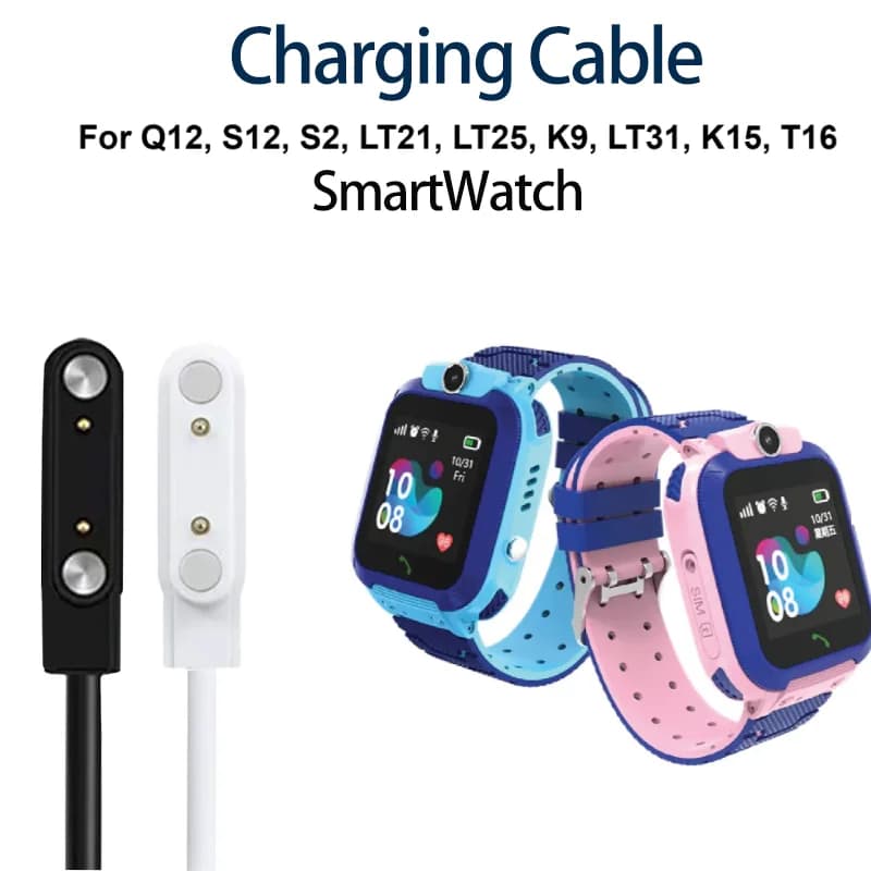 Chargeur USB pour montre intelligente Q12 / S12 / S2 / LT21 / LT25 / K9 / LT31 / K15 / T16 / Câble de chargement
