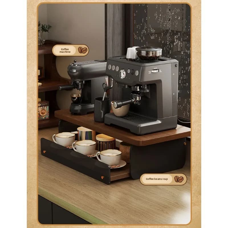 Organisateur de Station de café Vintage en bois à 3 niveaux, présentoir multicouche pour Machine à expresso, Capsules, tasses, comptoir de Bar