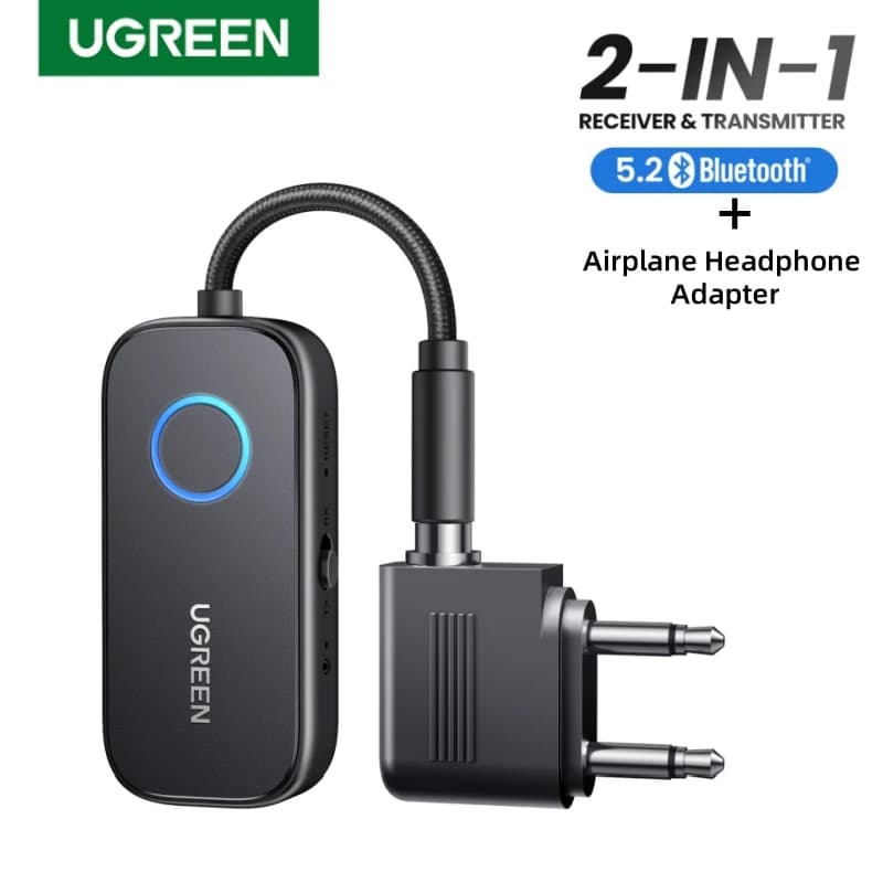 UGREEN-Émetteur-récepteur Bluetooth sans fil pour avion, adaptateur, utilisation avec n'importe quelle prise 3.5mm en vol, TV, 2 en 1