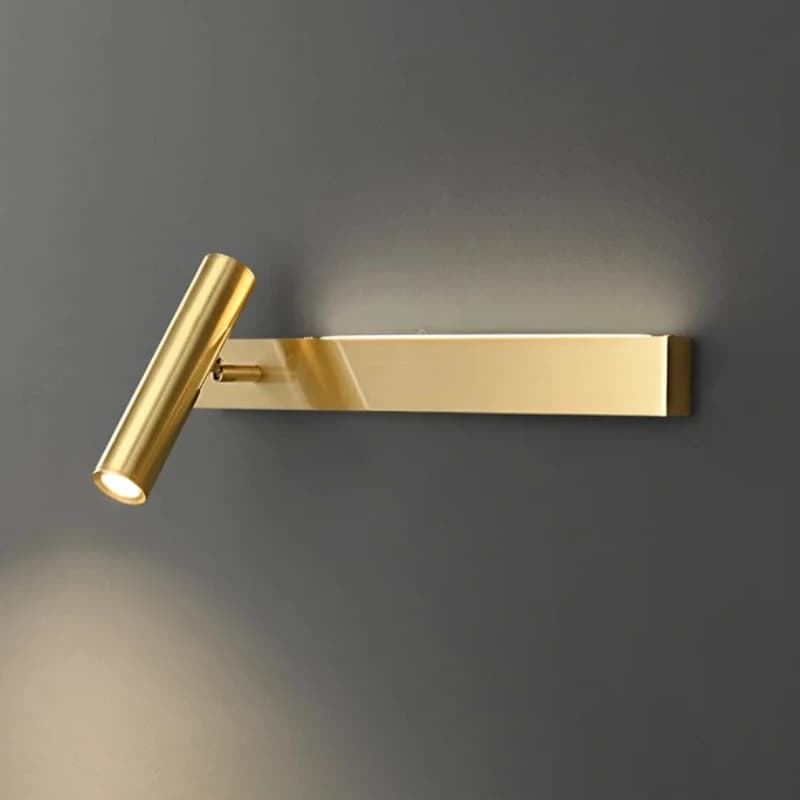 Lumière minimaliste luxe tout en cuivre lampe Simple moderne applique murale nordique créatif chambre chevet longue