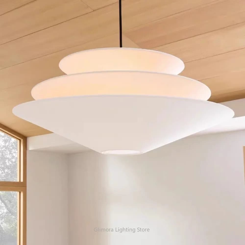 Lampe suspendue créative française en crème, tissu et métal, pour salle à manger, bar, salon, maison d'hôtes, éclairage décoratif élégant, lampe de plafond LED