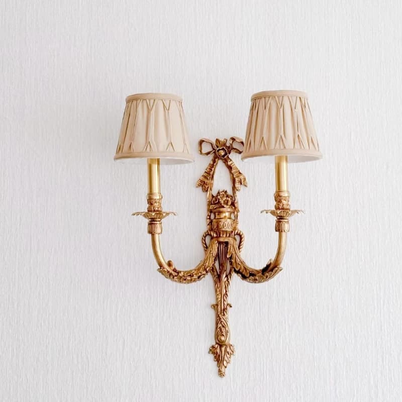 Applique murale en cuivre de style français, luxe européen rétro, pour villa, salon, chambre à coucher, chevet, couloir, allée