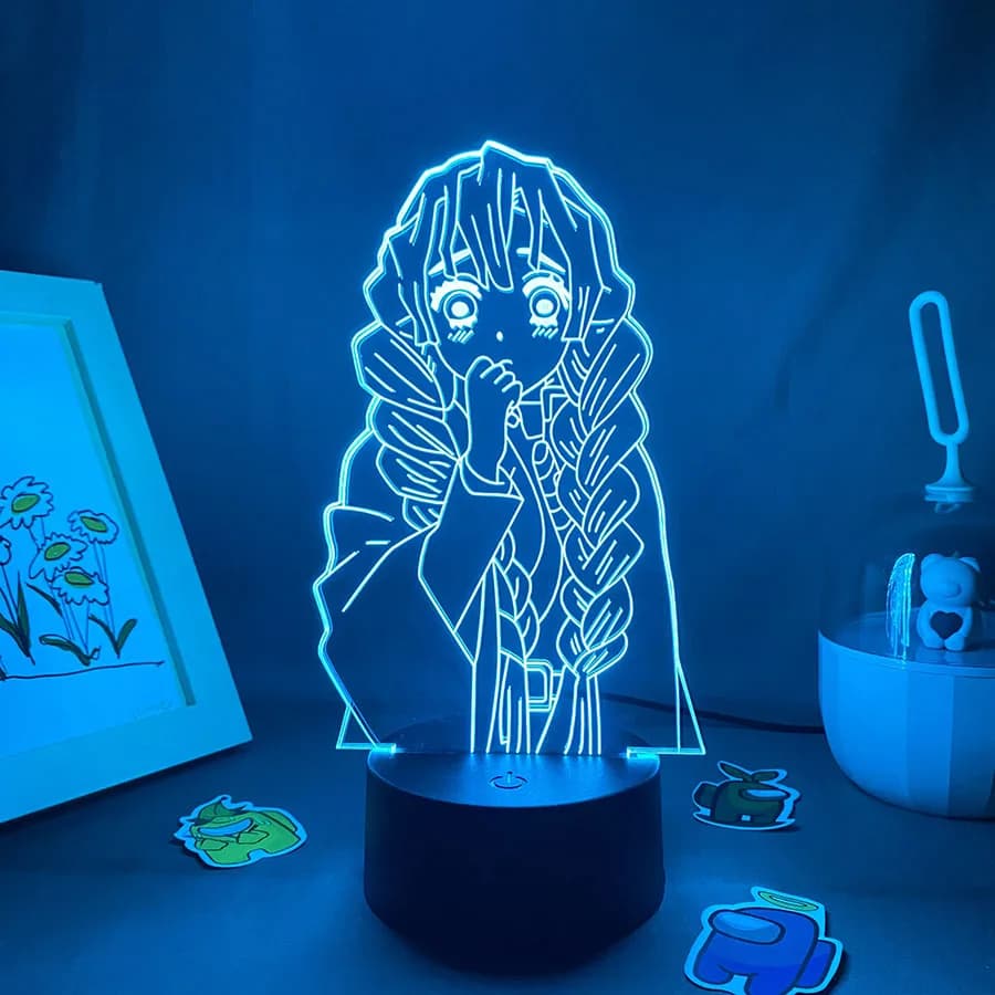 Anime démon Slayer Figure 3D LED néon veilleuses cadeau d'anniversaire pour amis Otaku chambre décor Manga lave lampe Kimetsu No Yaiba