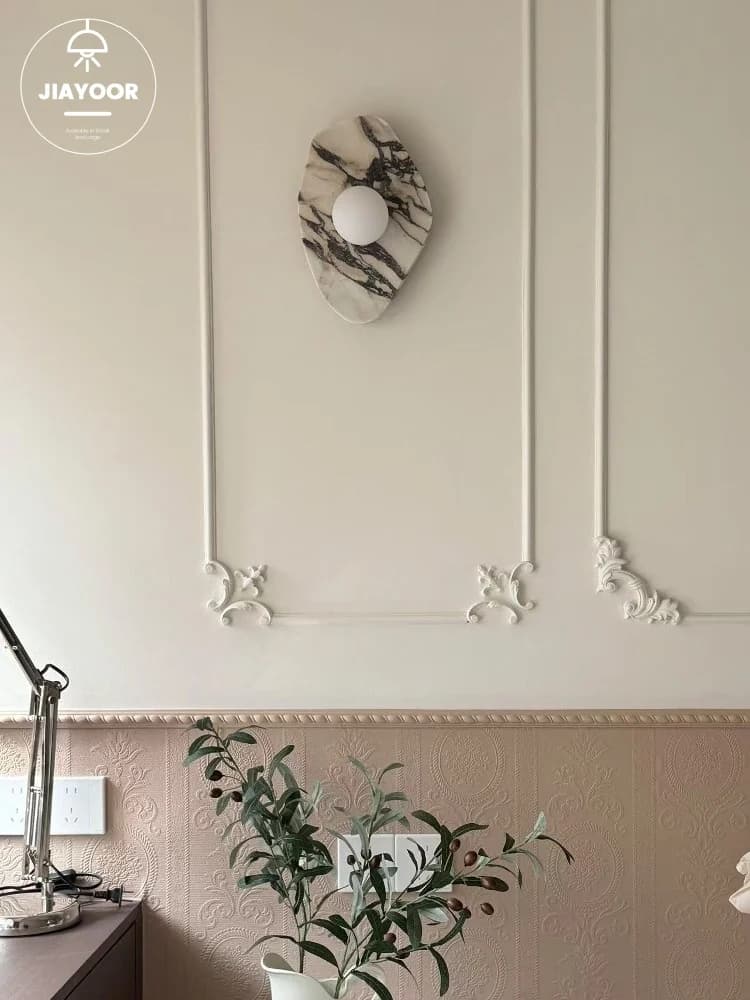 Applique murale LED en marbre rayé minimaliste moderne pour la décoration de la maison salon hôtel chambre chevet couloir allée applique murale