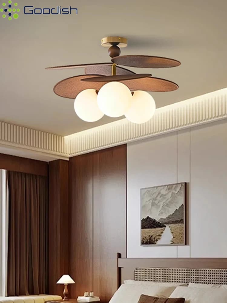 Bauhaus Wabi-sabi Vintage osier rotin LED plafonniers Art lampes créatives pour chambre Restaurant décoration de la maison lustre